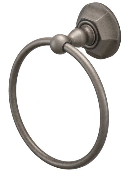 Edwardian Towel Ring in Antique Pewter.
